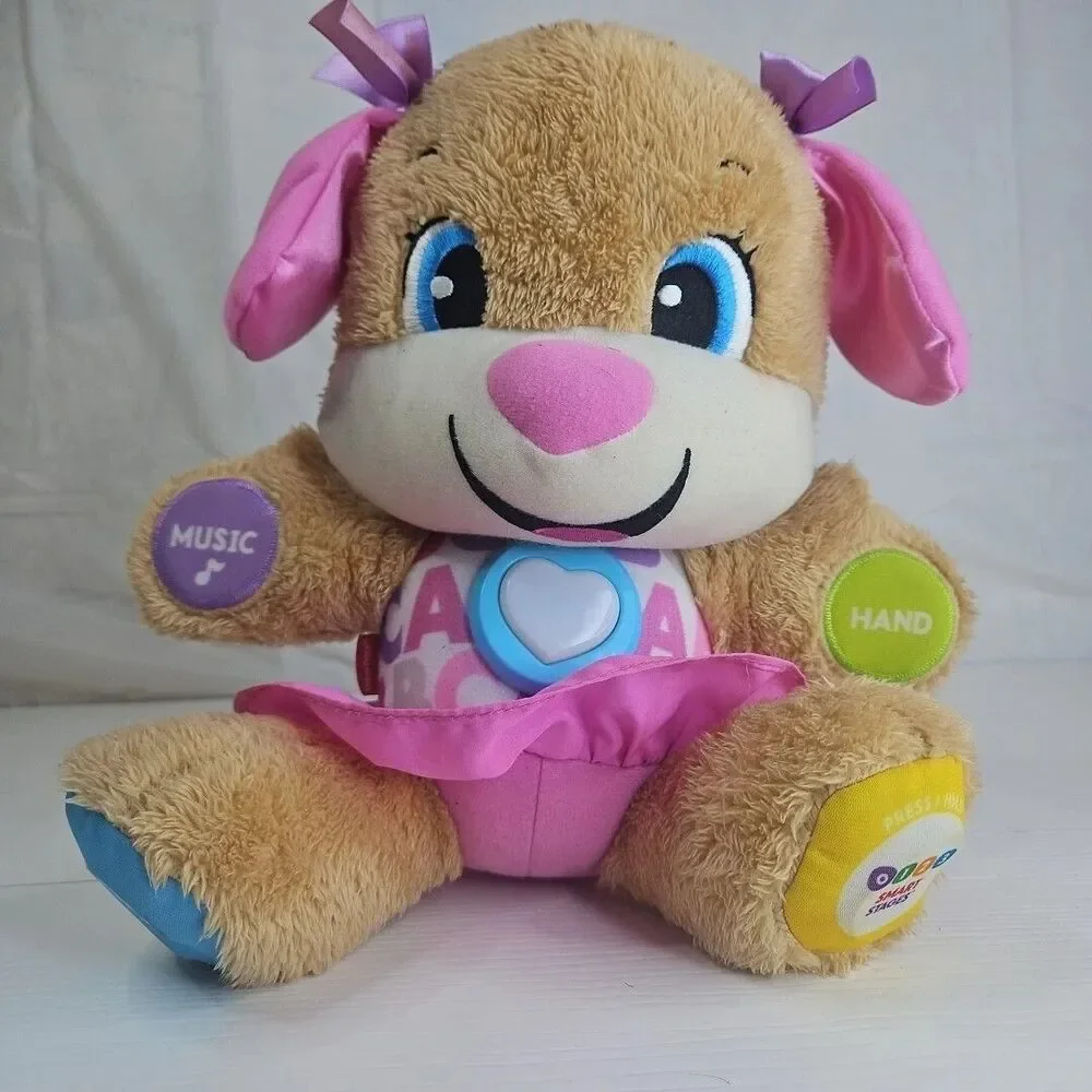 Fisher Price Laugh & Learn Smart Stages Puppy Plush Brown Lights & Sound Works